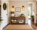 Mason Jar Wall Sconces Set of 2 with LED Lights and Faux Flowers - Image 5