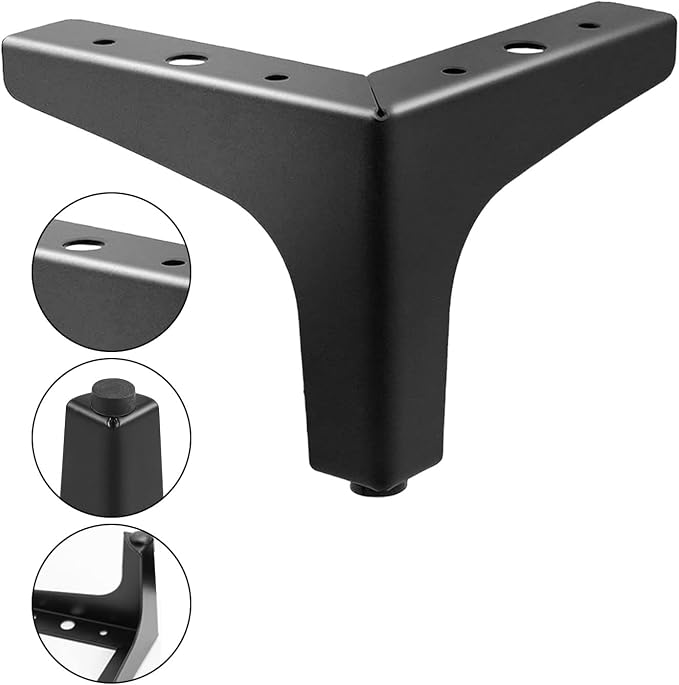 AODIOU Furniture Legs Metal Feet: Cabinet Legs 4 Inch Triangle Feet Replacement - Image 5