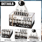 Geelin 4 Pcs Winter Cozy Table Decoration Wooden Book Stack Sign - Image 4