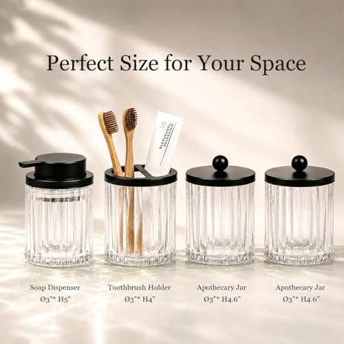 Amolliar Bathroom Accessories Set, Clear Glass Complete 4PCS Bathroom Sets - Image 4