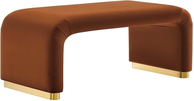 Modway EEI-6735-BRA-RUS Koda Performance Velvet Waterfall Ottoman, Brass Rust by Modway