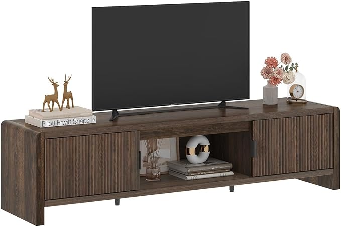 FATORRI TV Stand for 75/65/55 Inch TVs, Mid Century Modern Entertainment Center by FATORRI