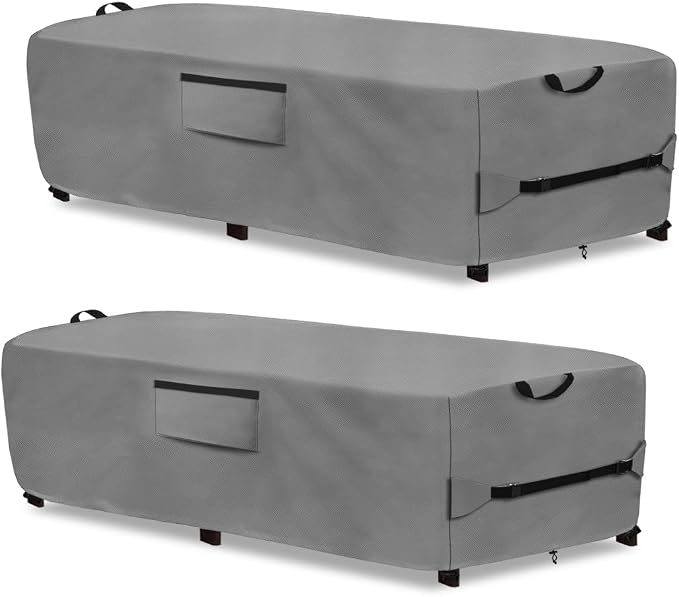 Waterproof Patio Lounge Chair Cover 2 Pack, Heavy Duty 600D Waterproof Outdoor by Dipurman