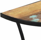 Solid Reclaimed Wood Side Table, Mixed Color Finish, 15.7x43.3x30.3 Inch Console - Image 7