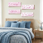 4 Pcs Pink Coastal Wall Decor, Positive Affirmations Wall Art Decor, Inspirational Wooden Signs, Beach Boho Bow Wall Art Hanging Plaques, Perfect for Girls Bedroom, Bathroom, Living Room - Image 4