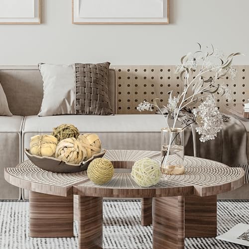 Kesywale Set of 6 Decorative Balls for Centerpiece Bowl Fillers, 2.8 inch Assorted Rattan Wicker Balls Spheres Orbs, Vase Fillers, Home Table Decor - Image 4