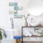 4 Pieces Ocean Wall Decor Beach Bathroom Decor With Bible Verses Wooden Christian Farmhouse Sign for Home Religious Prayer Wall Art for Living Room Office Bedroom Bathroom(Ocean,10x4") - Image 3
