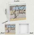 Let Them Wooden Sign, Office Decorations for Work, Let Them Mental Health Rustic Wood Box Signs 5x5 Inch, Desk Shelf Tabletop Decor for Home Cubicle Decor, Office Gifts for Coworkers Women, 14 - Image 2