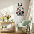 Wesiti Metal Cat Wall Art Decor Colorful Sculptures Mid Century 10.6x15.7 - Image 5