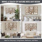 Madison Park Wall Décor for Living Room - Birch Botanical Two-Tone, Home Accent Modern Kitchen Dining Decoration, Ready to Hang 3-Piece Wood Panel Set for Bedroom, 16"W x 32"H, Tree of Life - Image 5