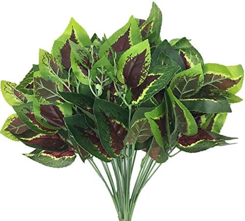 CATTREE Artificial Shrubs, Plastic Plants Heart Grass Fake Green Bushes Greenery Leaves Wedding Indoor Outdoor Home Garden Verandah Office Table Centerpieces Arrangements Decoration 4 pcs by CATTREE