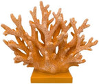 5.8" H Orange Coral Decor - Resin Coral Statue, Nautical Decor for Home, Bedroom, Bathroom, Living Room, Ocean Themed Cabinet Shelf Tabletop Decoration by Elegondrar