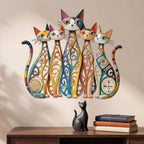 Wesiti Cat Metal Wall Art Iron Sculpture 10.6x15.7 Retro Mid Century - Image 4