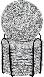 Woven Drink Coasters with Holder, Coasters for Drinks Set of 10 by ABenkle