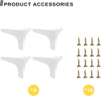 AODIOU Furniture Legs White Replacement Feet: Sofa Legs 4 Inch European Style - Image 2