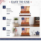 KATINAT 250 Anniversary USA Merchandise, USA 250th Anniversary Wooden Plaque Desk Sign with USA Flag, Patriotic Decorations, 4th of July Decorations, 1776-2026 Decor - Image 4