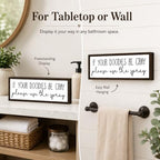 Funny Bathroom Wood Sign, If Your Doodies Be Cray Please Use the Spray, Funny Farmhouse Bathroom Wall Decor, Farmhouse Solid Wood Sign for Restroom, Rustic Bathrooms Decor Gift, 9.5 x 3.1 Inches - Image 2