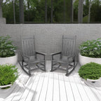 SERWALL Outdoor Rocking Chair Set of 2, HDPE Rocking Chairs - Image 2
