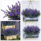 CATTREE Artificial Plants, Plastic Lavender Flowers Fake Plant Simulation Greenery Faux Shrubs Leaves Bushes for Outdoor Indoor Home Garden Office Yard Wedding Decoration Planting Filler Purple 8 Pack - Image 3