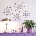 Hicarer 4 Pcs Starburst Wall Decor, Bling Metal Wall Art, Purple - Image 4