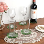 Modern Clear Coaster Set of 5- Glass Coasters for Drinks, Clear Green - Image 2