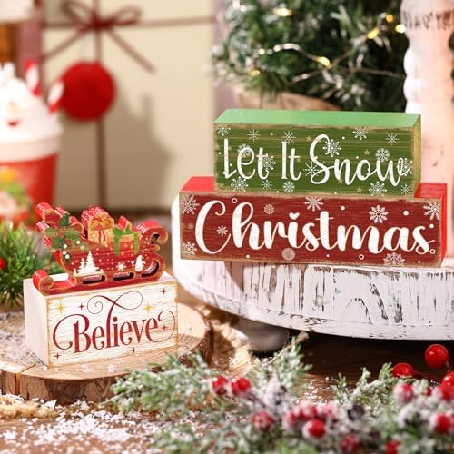 Moucuny 4 Pcs Christmas Sled Table Decorations - Image 5