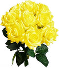 Mandy's Artificial 10 Stems Silk Yellow Rose by Mandys