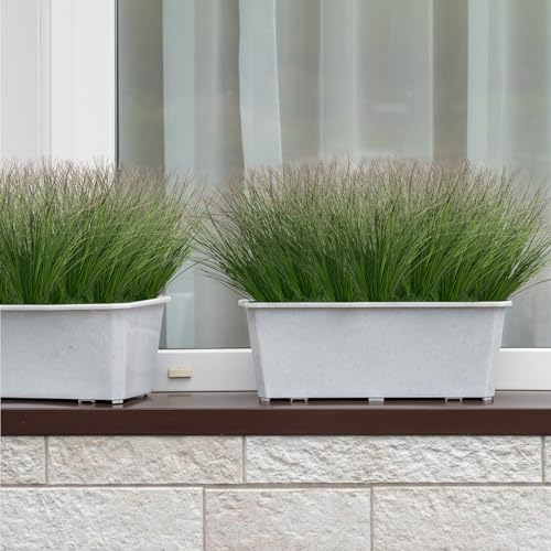 Ttranewsoo Artificial Grass Plants for Outdoor Planters, 24 Pcs 16.5 Inch Dark Green Fake Tall Grass, Faux Outdoor Plants and Greenery for Porch Pots, Patio, Garden, Entryway and Home Decor - Image 5