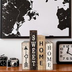 Lineshading 4 Pcs Farmhouse Table Decor Wooden Books Home Sweet Home Sign - Image 5