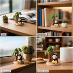 Mevodeata Penguin Figurine with Ice Cream Bowl, Mini Beach Statue - Image 5