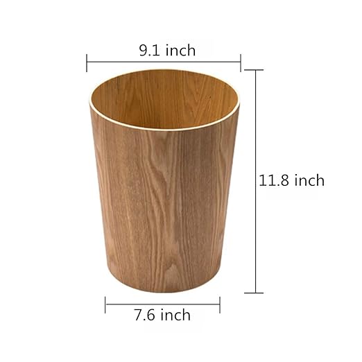 2.3 Gallons Wood Trash Can Wastebasket - Image 4