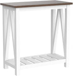 ChooChoo Farmhouse End Table Set of 2, Rustic Vintage Narrow End Side Table - Image 4