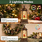 10.6 Inch Musical Cardinal Snow Globe Lantern, Lighted Christmas Snow Globe with Swirling Glitter Sequins, USB & Battery‑Operated, Festive Home Christmas Decoration for Tabletop Mantel Decor - Image 7