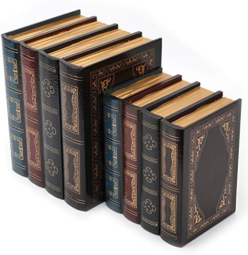 Tosnail 2 Pack Decorative Book Boxes Wooden Antique Book Decorations Vintage Storage Box by Tosnail