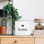 Home Sign, Home Signs for House Decor, Welcome Sign, Rustic Farmhouse Desk Decor Wood Block Box Plaque for Living Bedroom Room Wall Shelf, Housewarming Gifts, 8x8inch - Image 2