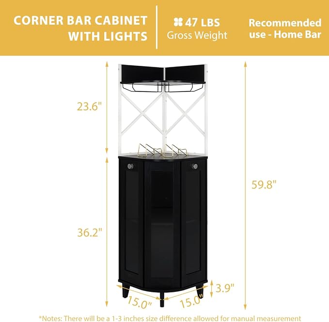 COCO DESIGN Corner Wine Cabinet - Image 2