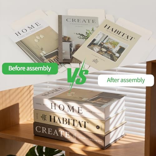 3 PCS Faux Decorative Books for Home Decor-Coffee Table Books Decor-Aesthetic Fake/Faux Books for Decoration,libros Decoration for Coffee Table, Shelf Accessories (3-Home Create Habitat) - Image 5