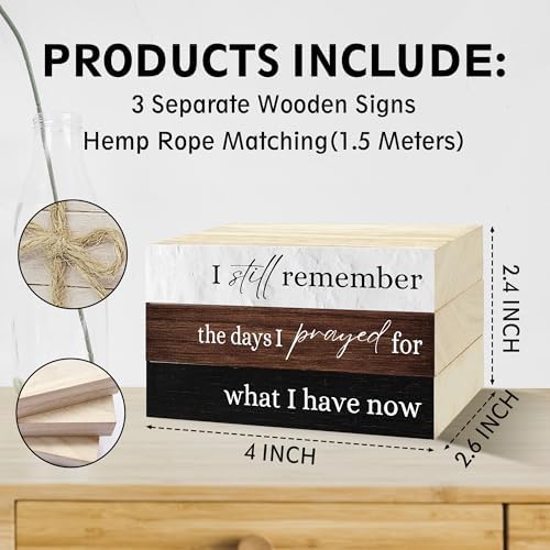 Decorative Books For Home Decor, Coffee Table Faux Wood Book Stack Decor, I Still Remember Modern Stacked Book Decor, Stacked Display Books For Shelf Mantel Nightstand Display, Three Pieces -C(07) - Image 2