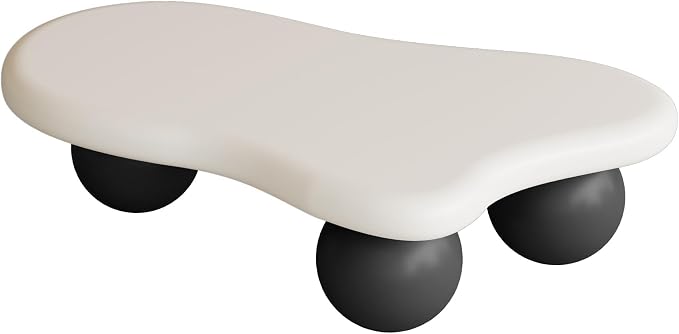 47.2” Cloud Coffee Table with 3 Ball Legs, Modern Irregular Center Table - Image 6