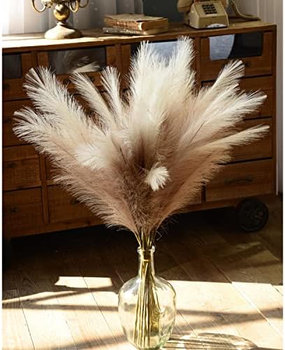 Faux Pampas Grass, 9 PCS 37''/3.1FT Tall Fluffy Fake Pompas Floral, Large Artificial Pompous Grass Branches for Floor Vase Fillers, Boho Farmhouse Room Wedding Decor (Mixed Color) - Image 4