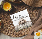 Goldendoodle Wooden Box Sign, Rustic Farmhouse Live Like Someone Left the Gate Open Signs for Home Decor,Farm Dog Office Kitchen Bedroom Decor,Goldendoodle Gifts for Kids Women Men,6x6 - Image 4