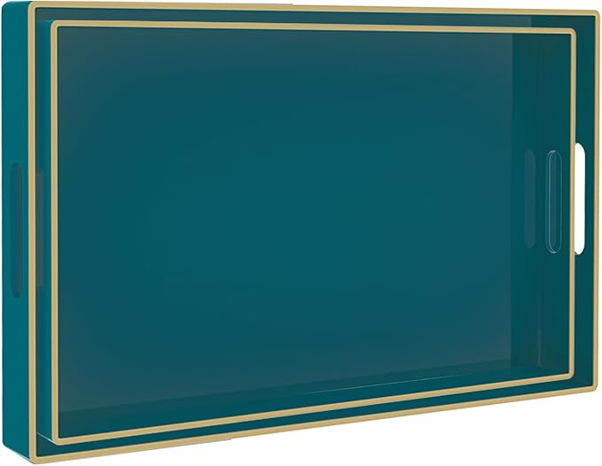 MAONAME Green Serving Tray Set of 2, Plastic Decorative Tray by MAONAME