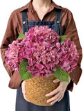 JINWOE Magenta Pink Hydrangea Artificial Flowers, 4Pcs 21” Latex Real Touch Flowers, Full Faux Silk Flowers Fake Artificial Hydrangeas with Stems for Bouquet Table Centerpieces Wedding Baby Showers by JINWOEArtificialFlowers