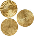 Briful 12" Gold Wall Décor Pack of 3 Metal Starbursts Radial Plate Wall Art Modern Accent Hanging Wall Decorations For Home Office Bedroom Or Living Room Wall Sculptures by Briful