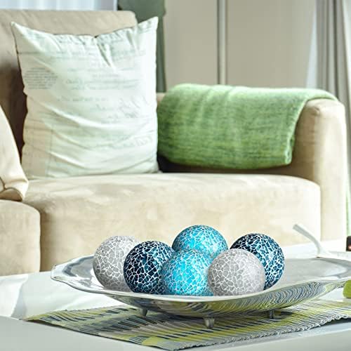 Vesici 6 Pcs Decorative Glass Balls Mosaic Orbs for Bowls,Chic Colors - Image 6