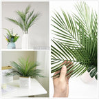 Artificial Palm Leaves Stems Greenery Tropical Palm Leaves 12 Pcs, Faux Monstera Plants for Palm Sunday Flower Arrangement Home Kitchen Table Decor, Wedding Birthday Party Indoor Outdoor Decoration - Image 2