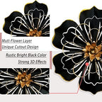 Metal Flower Wall Art Decor, 8.3" Rustic Modern Floral Sculpture, Distressed Iron Wall Hanging Home Decoration Accent Artworks for Indoor Kitchen Bedroom Living Room Office Outdoor Garden Patio - 06 - Image 2