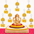 Lotus Hanging Wall Decor for Diwali Decoration, Home, Pooja Temple Set of 6 by DIYANA+IMPEX