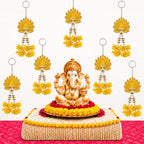 Lotus Hanging Wall Decor for Diwali Decoration, Home, Pooja Temple Set of 6 by DIYANA+IMPEX