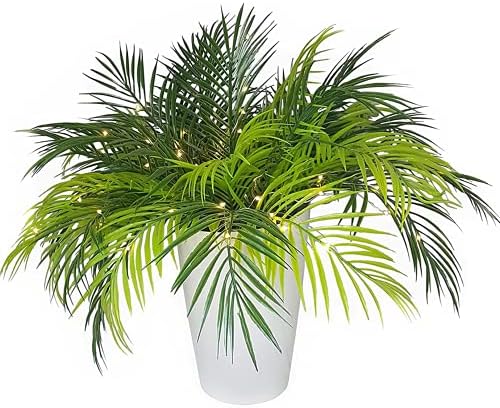 CATTREE Artificial Palm Plants, Faux Tropical Plant Plastic Shrubs Fern Leaves Coconut Tree Fake Bushes for Indoor Outdoor Verandah Office Table Centerpieces Arrangements DIY Decoration - 1 Pcs - Image 2